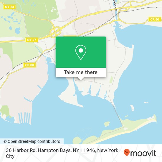 36 Harbor Rd, Hampton Bays, NY 11946 map