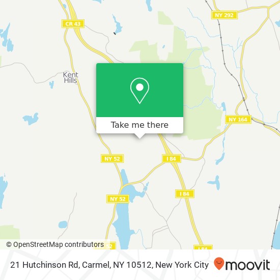 Mapa de 21 Hutchinson Rd, Carmel, NY 10512