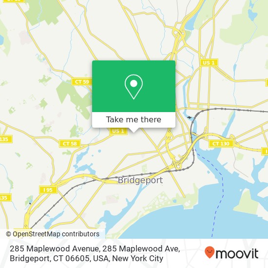 285 Maplewood Avenue, 285 Maplewood Ave, Bridgeport, CT 06605, USA map