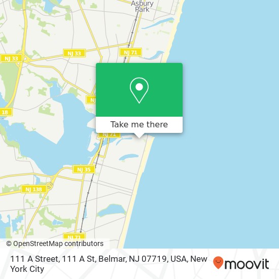 111 A Street, 111 A St, Belmar, NJ 07719, USA map