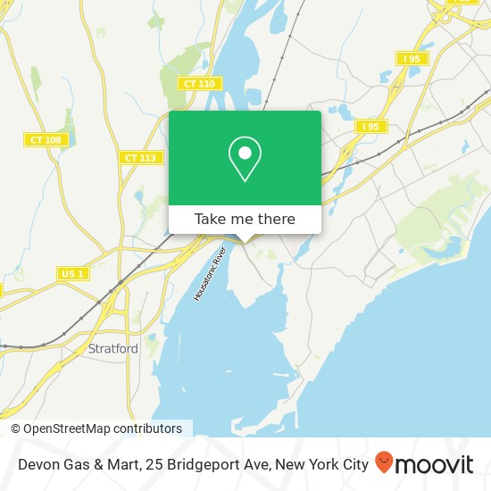 Mapa de Devon Gas & Mart, 25 Bridgeport Ave