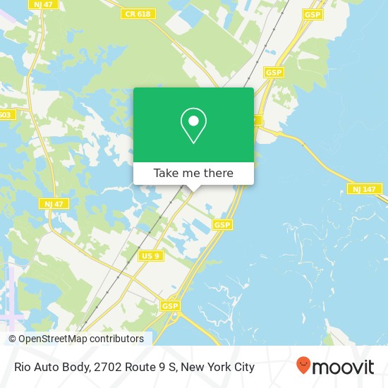 Mapa de Rio Auto Body, 2702 Route 9 S