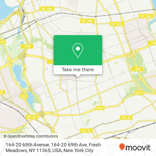 164-20 69th Avenue, 164-20 69th Ave, Fresh Meadows, NY 11365, USA map