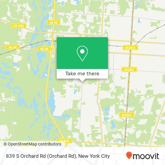 Mapa de 839 S Orchard Rd (Orchard Rd), Vineland, NJ 08360