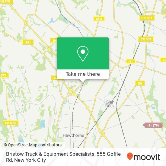 Mapa de Bristow Truck & Equipment Specialists, 555 Goffle Rd