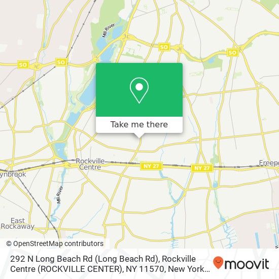 Mapa de 292 N Long Beach Rd (Long Beach Rd), Rockville Centre (ROCKVILLE CENTER), NY 11570