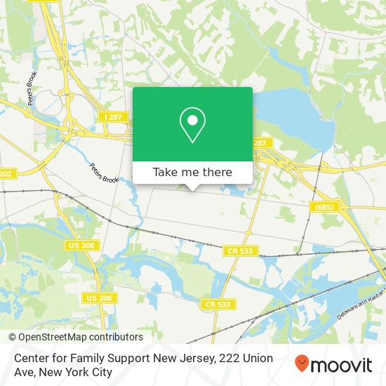 Mapa de Center for Family Support New Jersey, 222 Union Ave