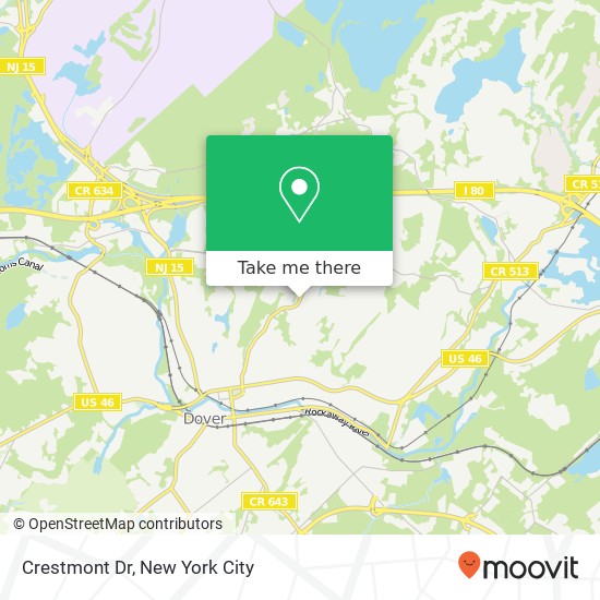 Mapa de Crestmont Dr, Dover, NJ 07801