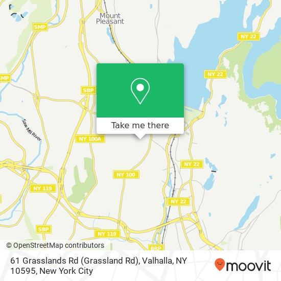 Mapa de 61 Grasslands Rd (Grassland Rd), Valhalla, NY 10595