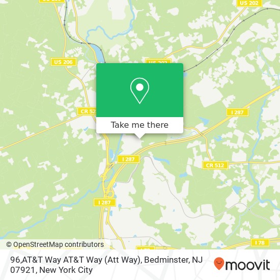 Mapa de 96,AT&T Way AT&T Way (Att Way), Bedminster, NJ 07921