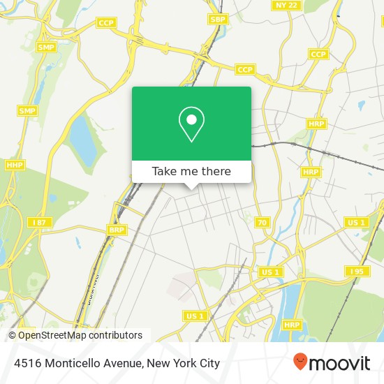 Mapa de 4516 Monticello Avenue, 4516 Monticello Ave, Bronx, NY 10466, USA
