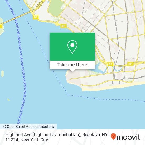 Highland Ave (highland av manhattan), Brooklyn, NY 11224 map