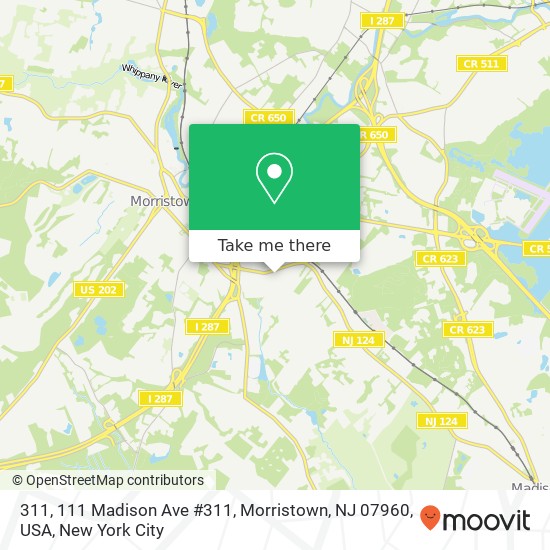 311, 111 Madison Ave #311, Morristown, NJ 07960, USA map