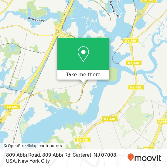 Mapa de 809 Abbi Road, 809 Abbi Rd, Carteret, NJ 07008, USA