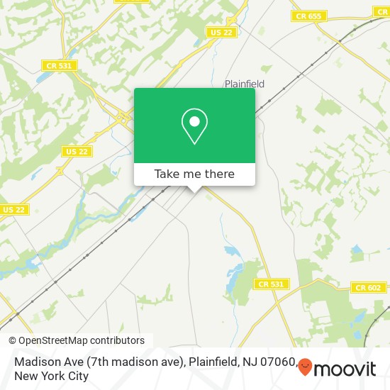 Mapa de Madison Ave (7th madison ave), Plainfield, NJ 07060