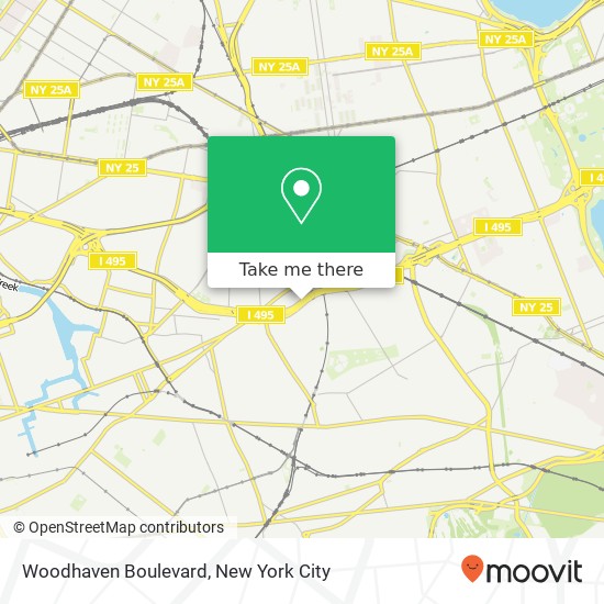 Woodhaven Boulevard, Woodhaven Blvd, Queens, NY, USA map