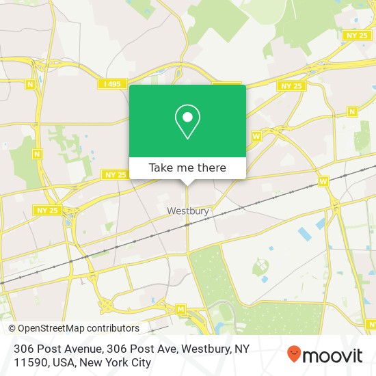 306 Post Avenue, 306 Post Ave, Westbury, NY 11590, USA map