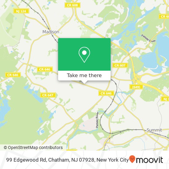 Mapa de 99 Edgewood Rd, Chatham, NJ 07928