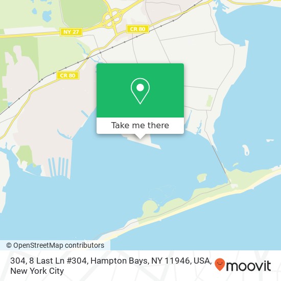 Mapa de 304, 8 Last Ln #304, Hampton Bays, NY 11946, USA