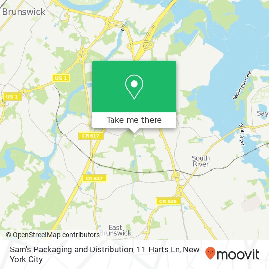 Mapa de Sam's Packaging and Distribution, 11 Harts Ln