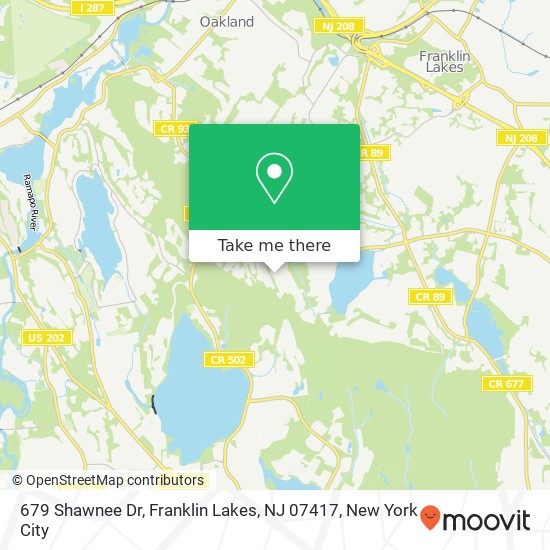 679 Shawnee Dr, Franklin Lakes, NJ 07417 map