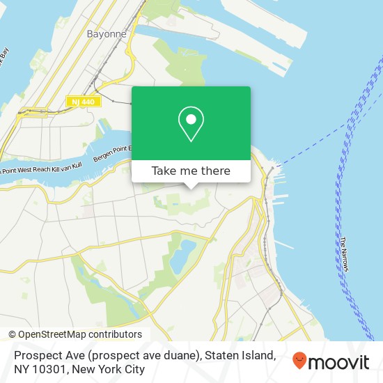 Mapa de Prospect Ave (prospect ave duane), Staten Island, NY 10301