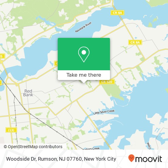 Mapa de Woodside Dr, Rumson, NJ 07760