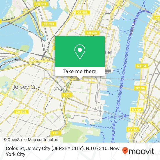 Coles St, Jersey City (JERSEY CITY), NJ 07310 map