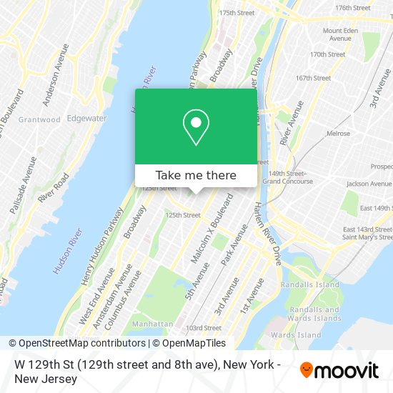 Mapa de W 129th St (129th street and 8th ave)