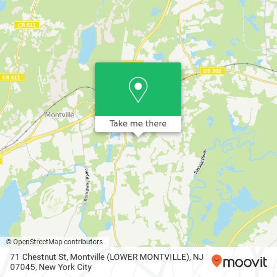 Mapa de 71 Chestnut St, Montville (LOWER MONTVILLE), NJ 07045