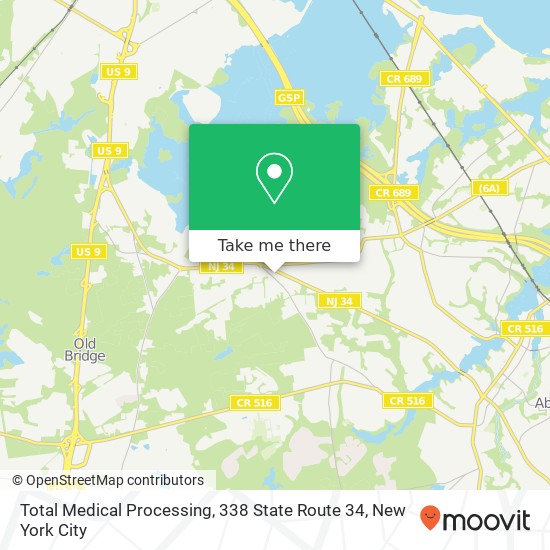 Mapa de Total Medical Processing, 338 State Route 34