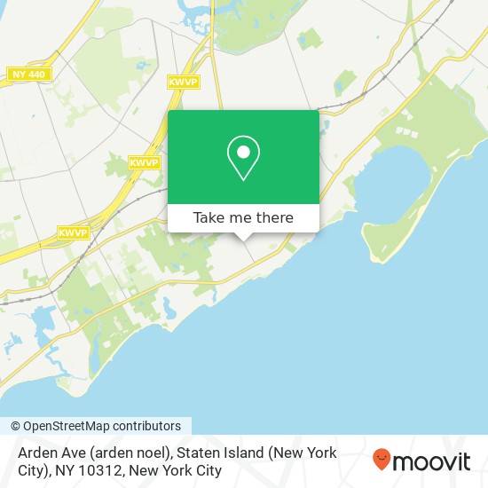 Mapa de Arden Ave (arden noel), Staten Island (New York City), NY 10312