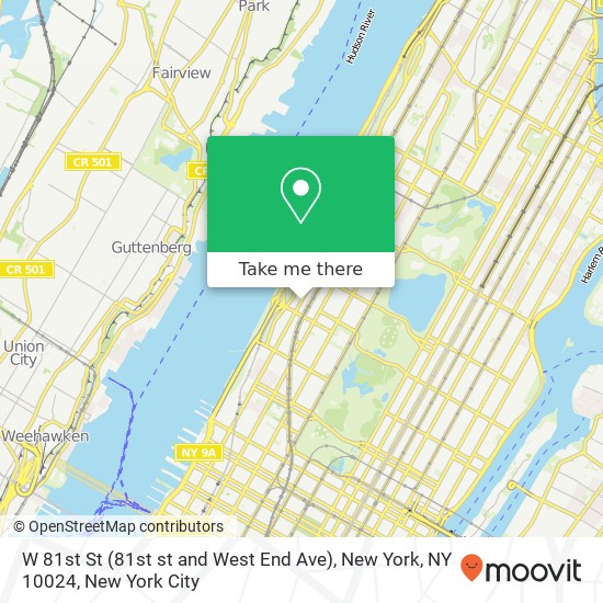W 81st St (81st st and West End Ave), New York, NY 10024 map