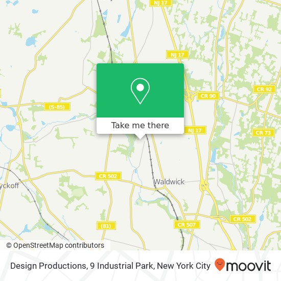 Mapa de Design Productions, 9 Industrial Park