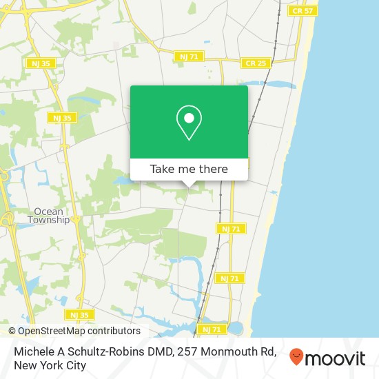 Mapa de Michele A Schultz-Robins DMD, 257 Monmouth Rd