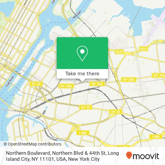 Northern Boulevard, Northern Blvd & 44th St, Long Island City, NY 11101, USA map