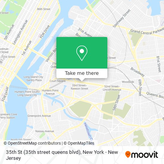 Mapa de 35th St (35th street queens blvd)