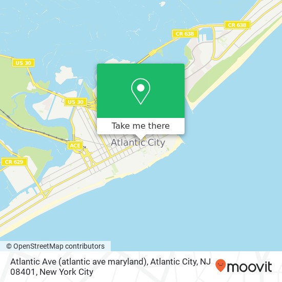 Mapa de Atlantic Ave (atlantic ave maryland), Atlantic City, NJ 08401