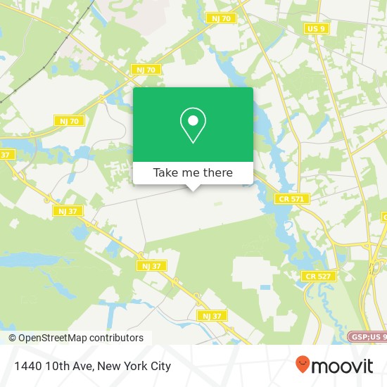 Mapa de 1440 10th Ave, Toms River, NJ 08757