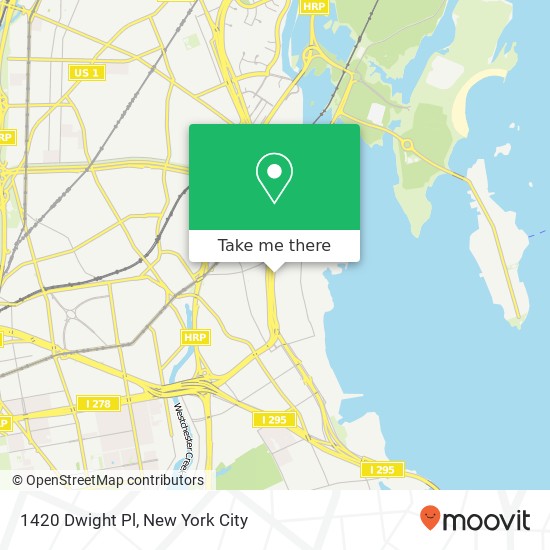 Mapa de 1420 Dwight Pl, Bronx, NY 10465