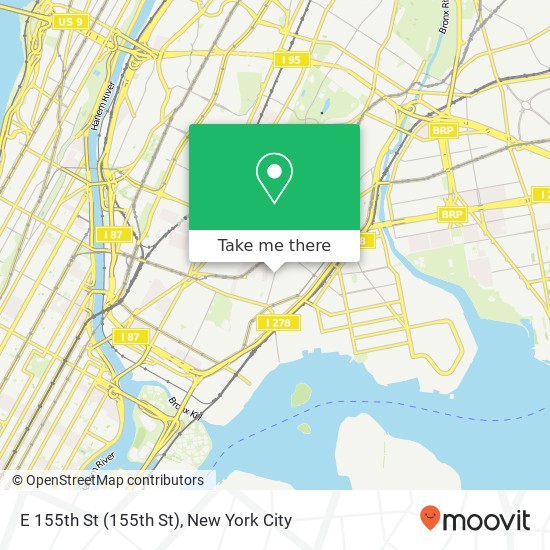 Mapa de E 155th St (155th St), Bronx, NY 10455