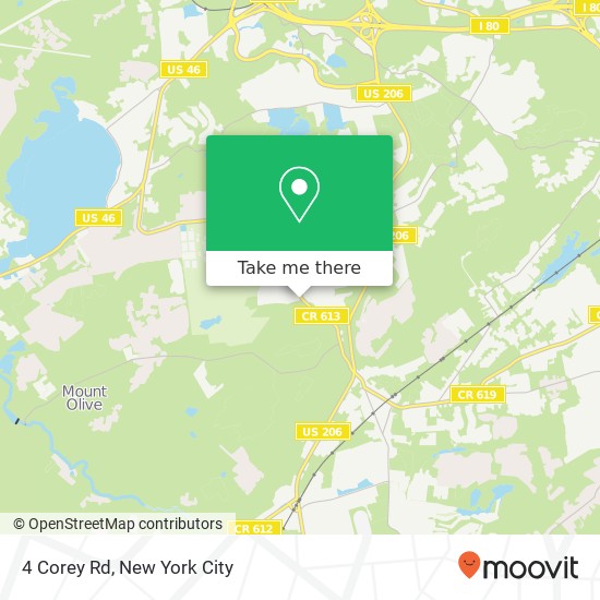 Mapa de 4 Corey Rd, Flanders, NJ 07836