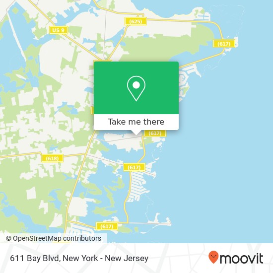 Mapa de 611 Bay Blvd, Bayville, NJ 08721