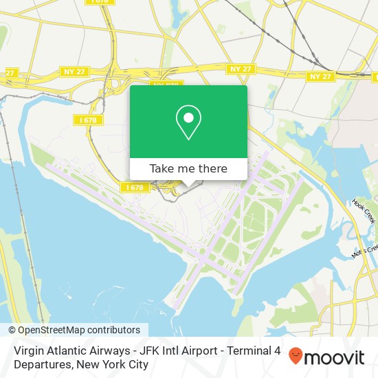 Mapa de Virgin Atlantic Airways - JFK Intl Airport - Terminal 4 Departures