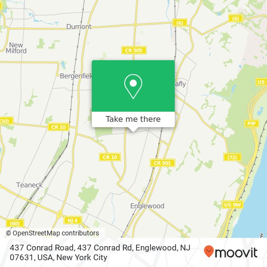 Mapa de 437 Conrad Road, 437 Conrad Rd, Englewood, NJ 07631, USA