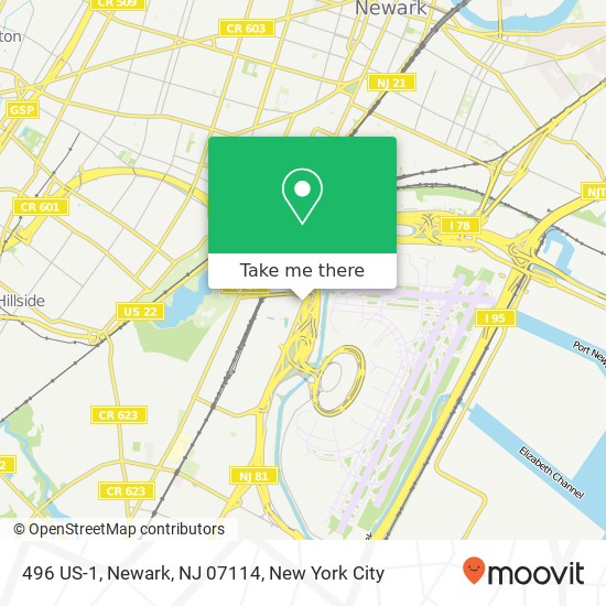 Mapa de 496 US-1, Newark, NJ 07114