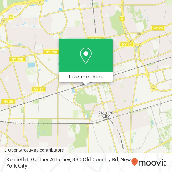 Kenneth L Gartner Attorney, 330 Old Country Rd map