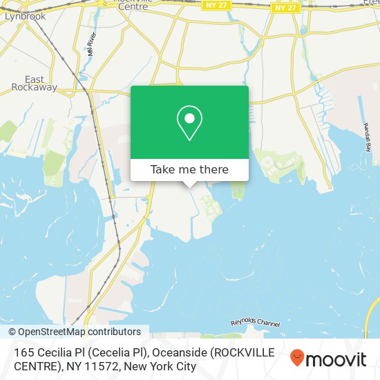 165 Cecilia Pl (Cecelia Pl), Oceanside (ROCKVILLE CENTRE), NY 11572 map