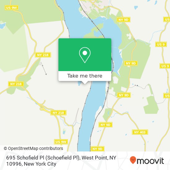 Mapa de 695 Schofield Pl (Schoefield Pl), West Point, NY 10996