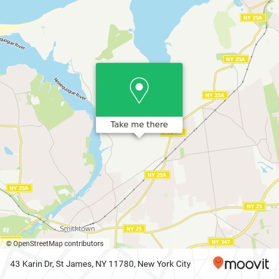 Mapa de 43 Karin Dr, St James, NY 11780